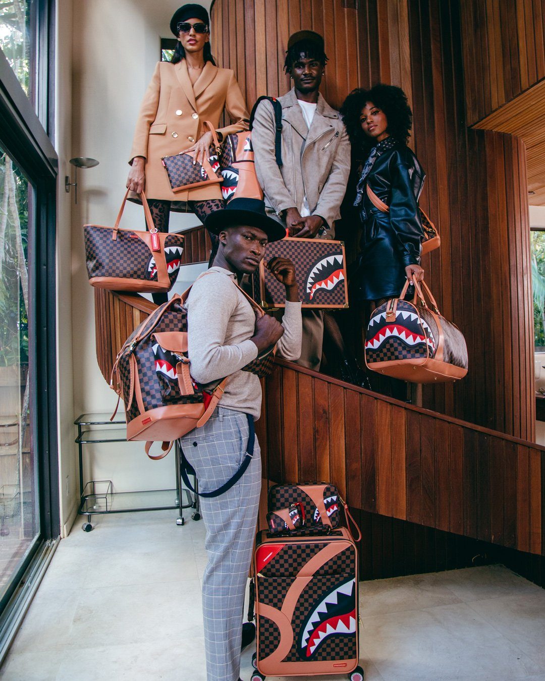 HENNY AIR TO THE THRONE CUT & SEW VEGAN LEATHER CARRY-ON LUGGAGE