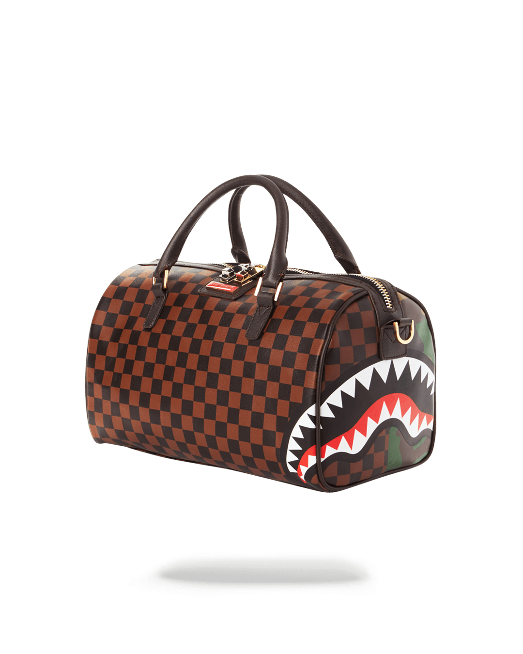 【SPRAYGROUND】ミニダッフルバッグ 迷彩柄 シャーク柄 ボストンバッグ GREY CHECKERED SHARKS IN PARIS MINI DUFFLE – SPRAYGROUND®