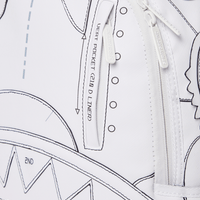 Mochila Sprayground TECHNICAL CUT SEW SHARK Blanco