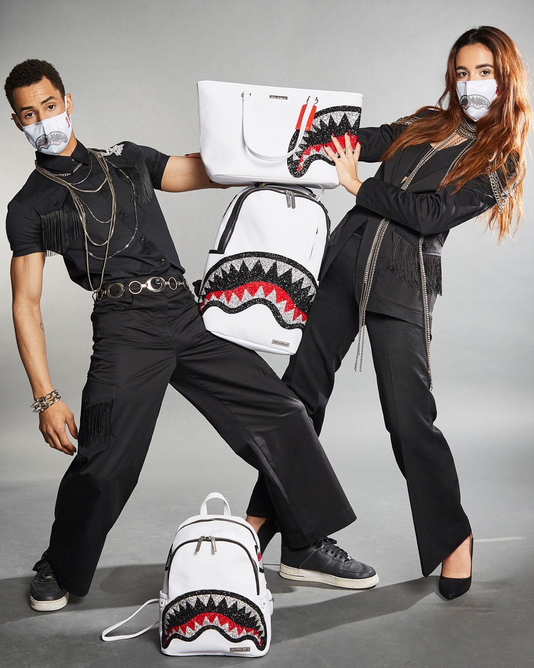 Sac à dos Sprayground TRINITY 2.0 SHARK WHITE BACPACK Blanc