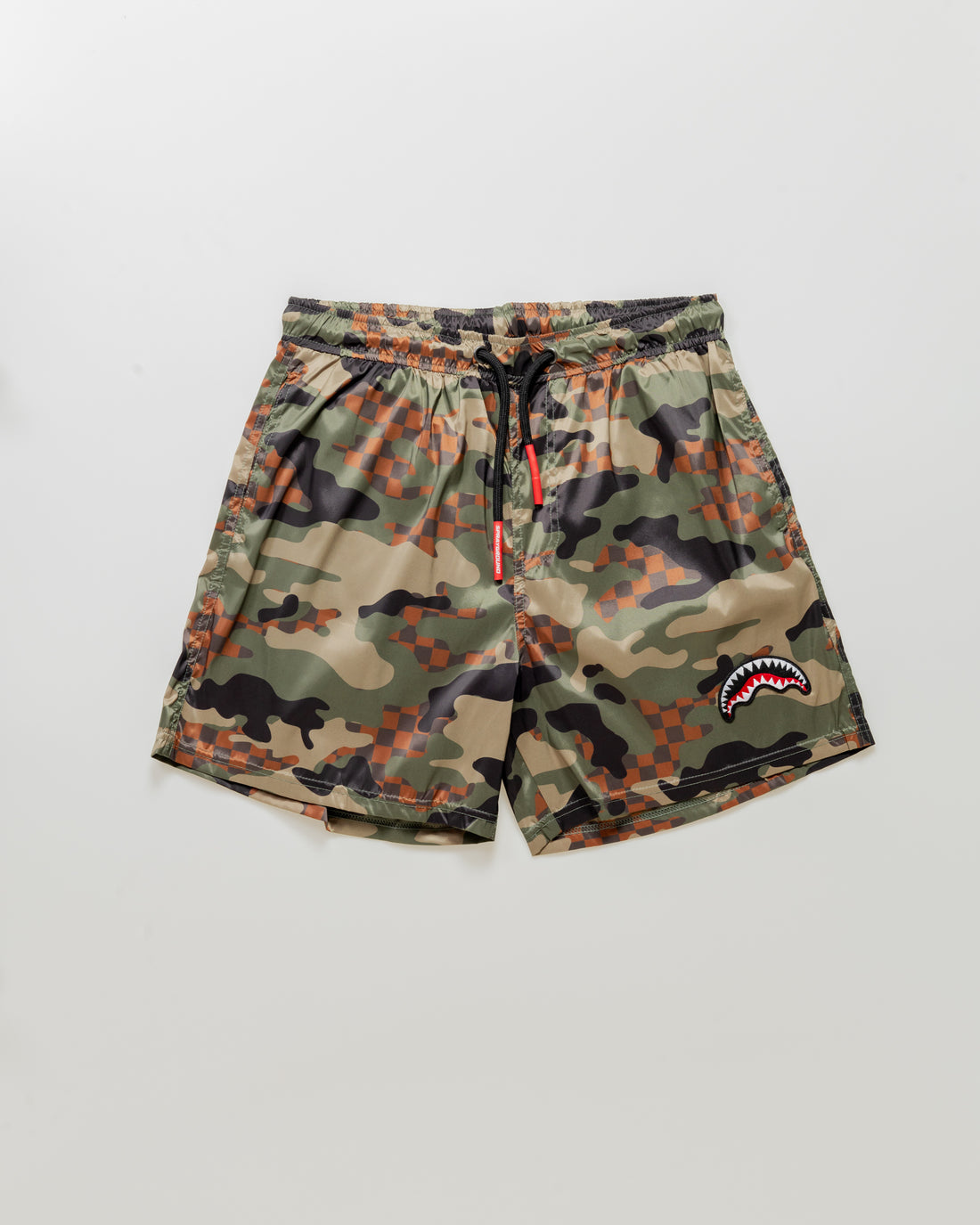 Camo Checkered Swim Trunks