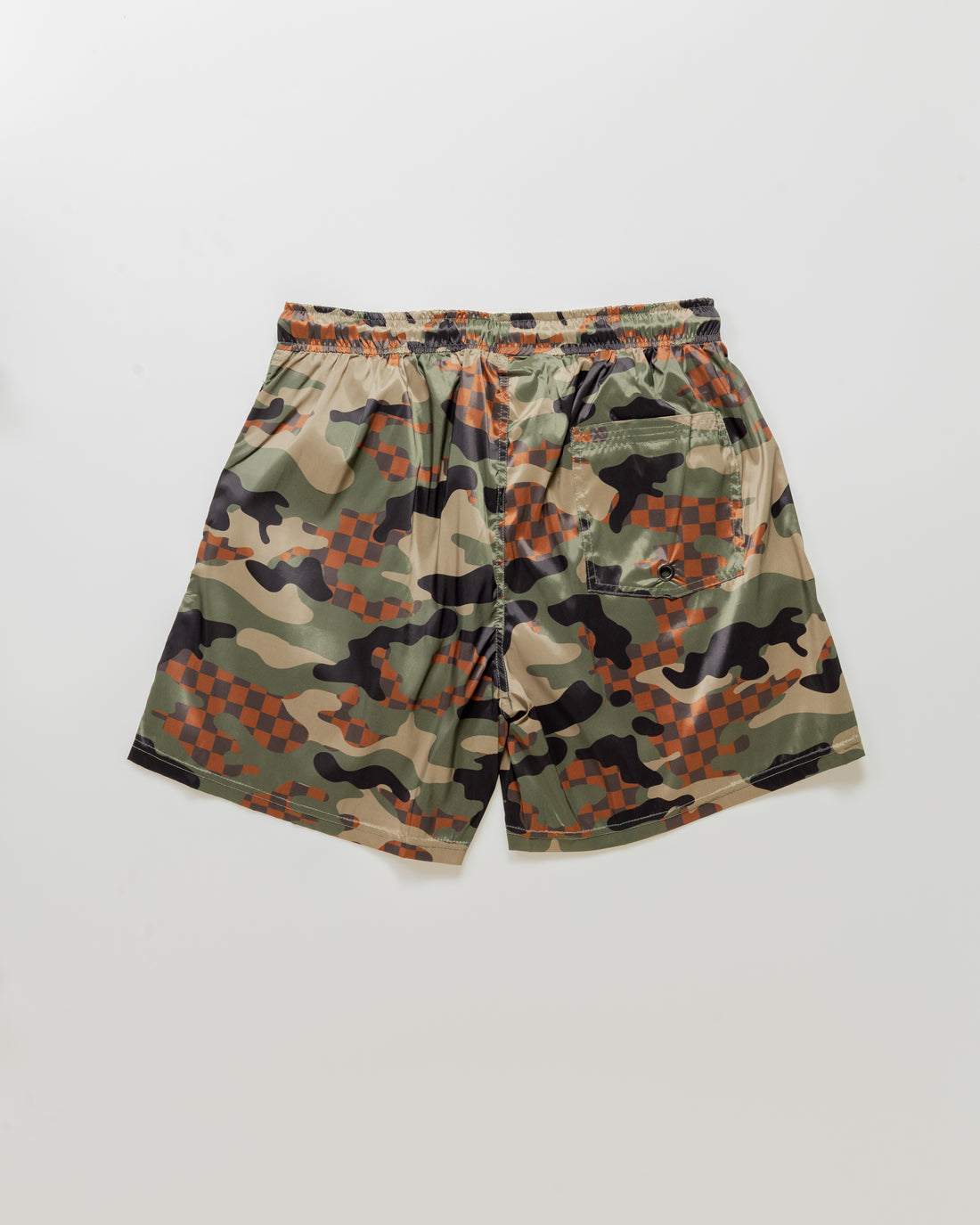 Camo Checkered Swim Trunks