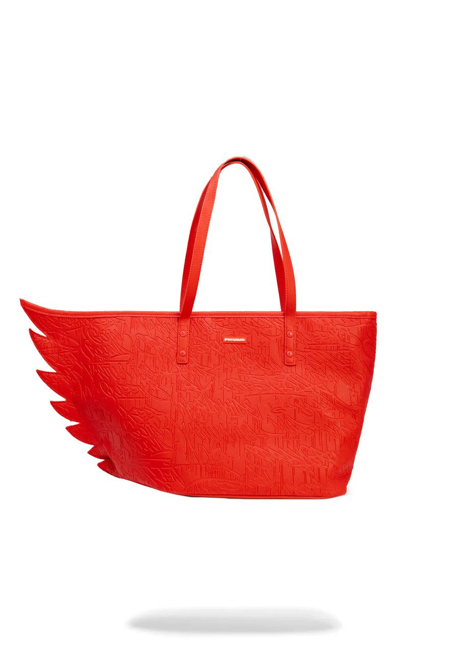 Red Scribble Wing Tote