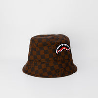 Sprayground Brown Check Bucket Cap