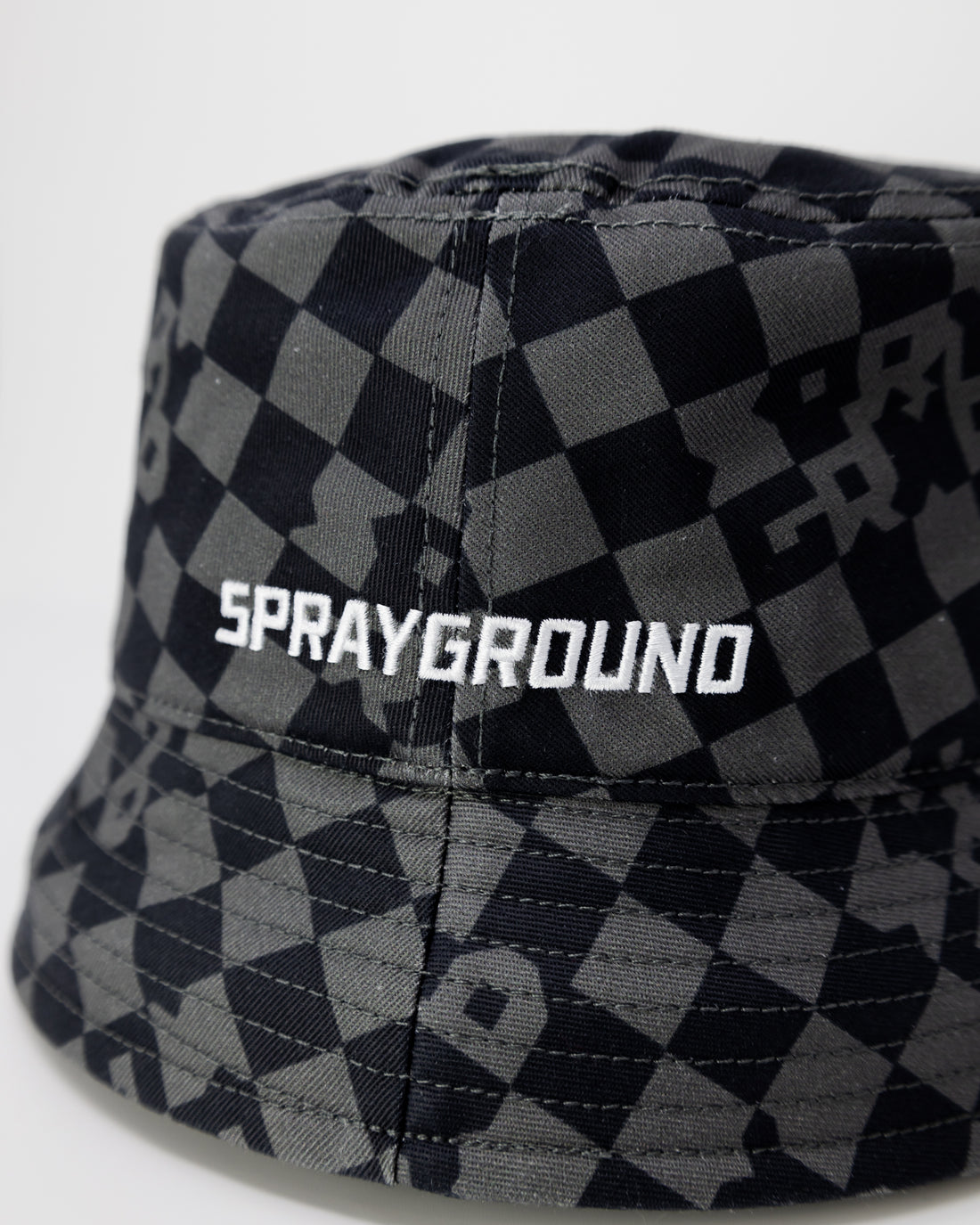 Sprayground Grey Check Bucket Cap