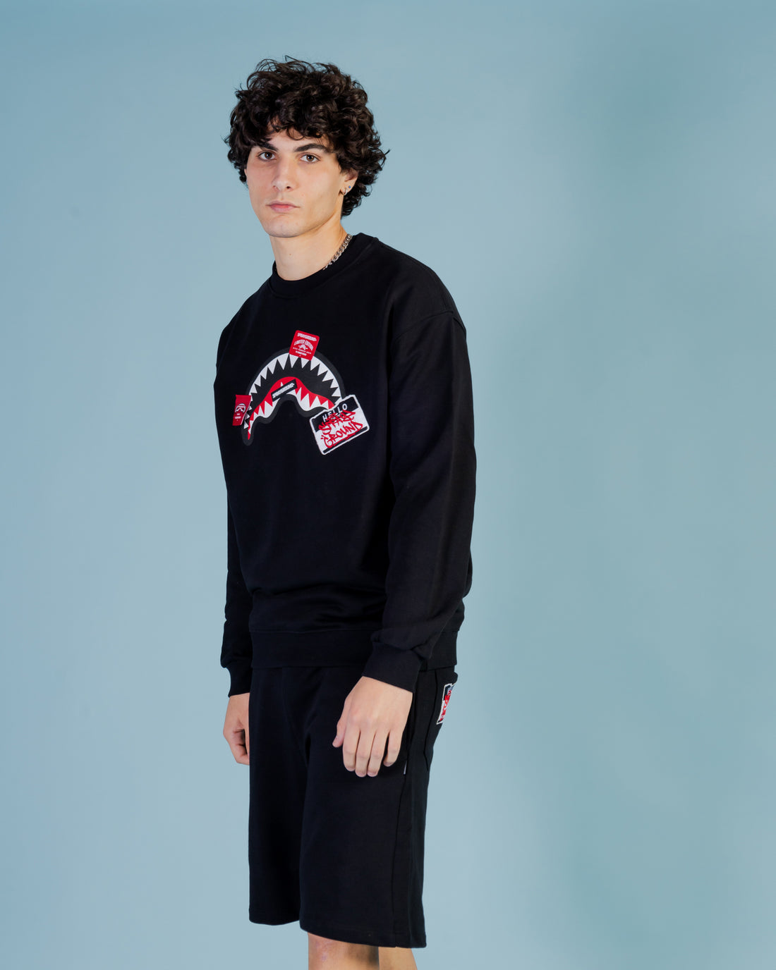 Label Shark Crewneck Black