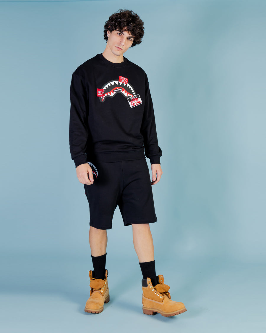 Label Shark Crewneck Black