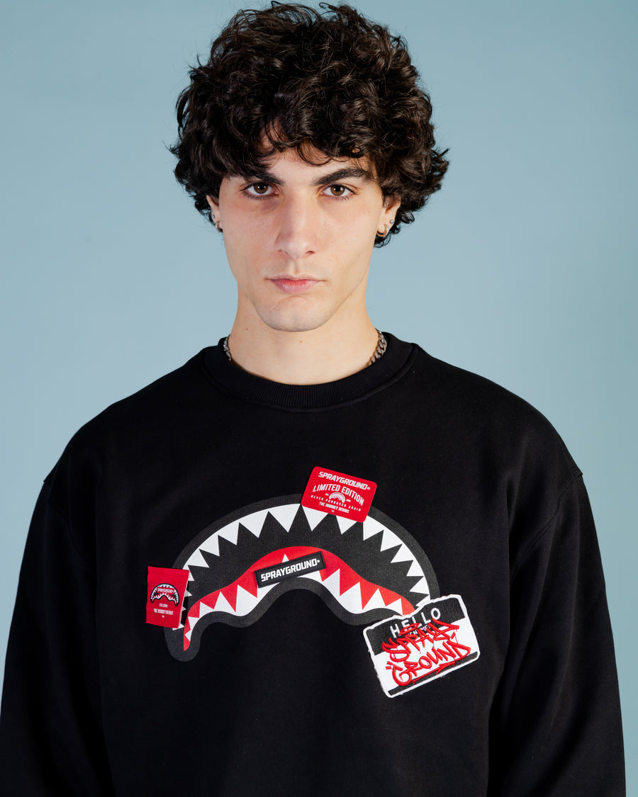 Label Shark Crewneck Black