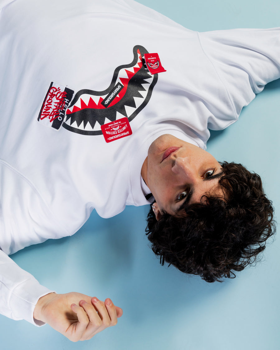 Label Shark Crewneck White