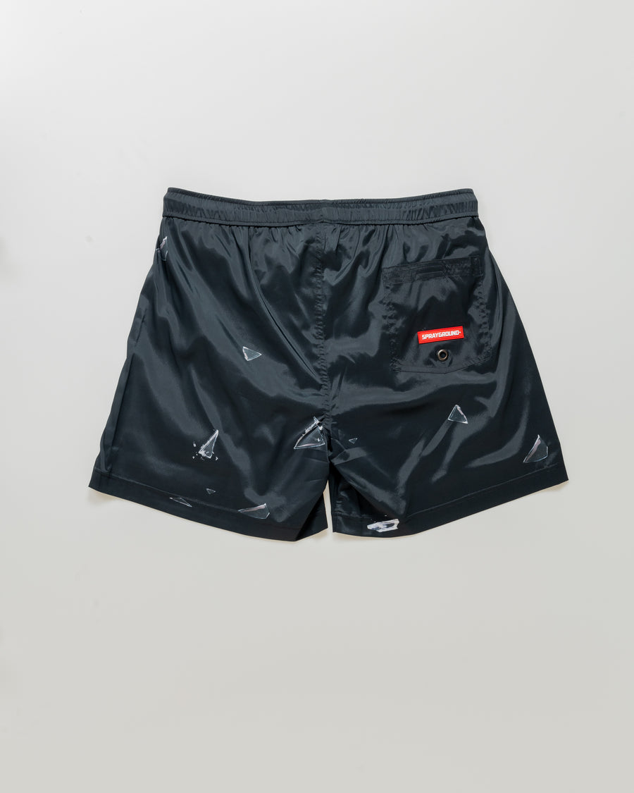 Maillot de bain Sprayground BROKEN GLASS SWIM TRUNKS Noir