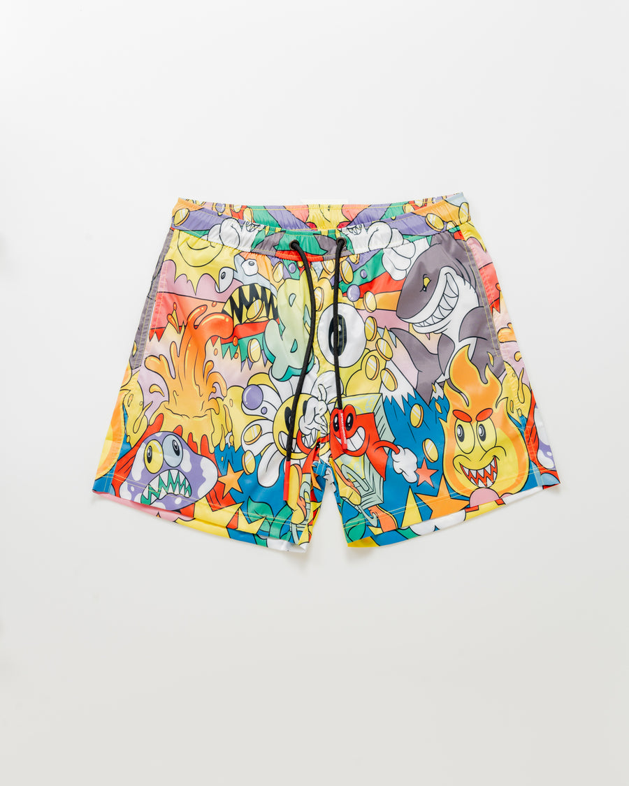 Maillot de bain Sprayground CARTOON CHARACTERS SWIM TRUNKS Jaune