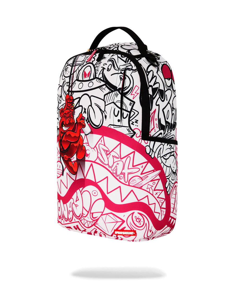 Sac à dos Sprayground DIABLO BEAR REPEL GRAFFITI DLXSR BACKPACK Rose