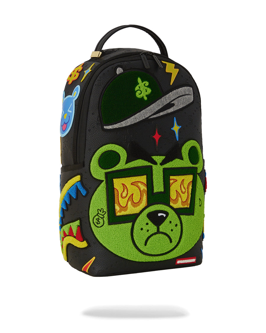 Sprayground Backpack COLORFUL MONEY BEAR CHENEILLE DLXSV BACKPACK Green