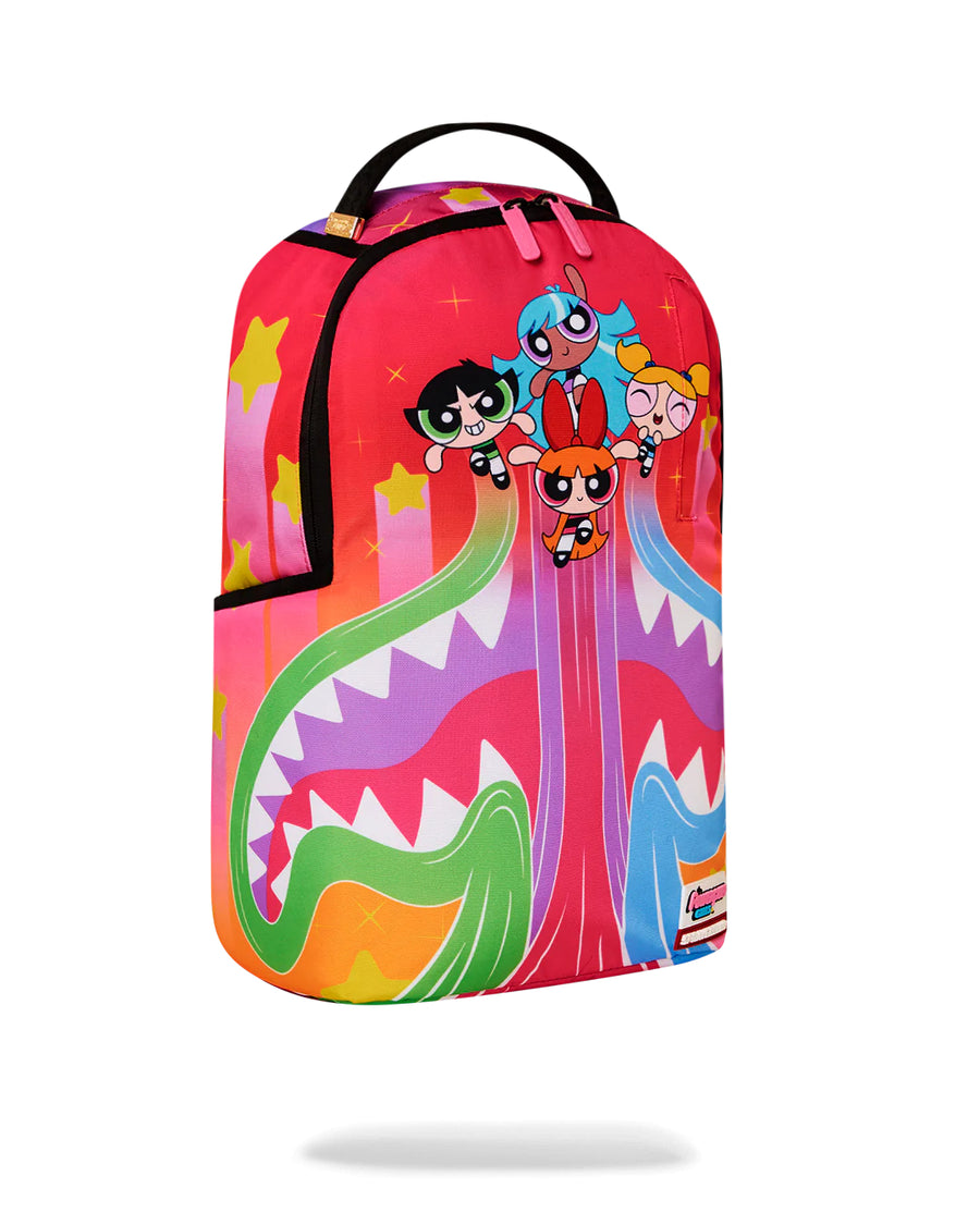 Mochila Sprayground POWER PUFF GIRLS SHARKMOUTH FLYING TRAILS DLXSR BACKPACK Rosado