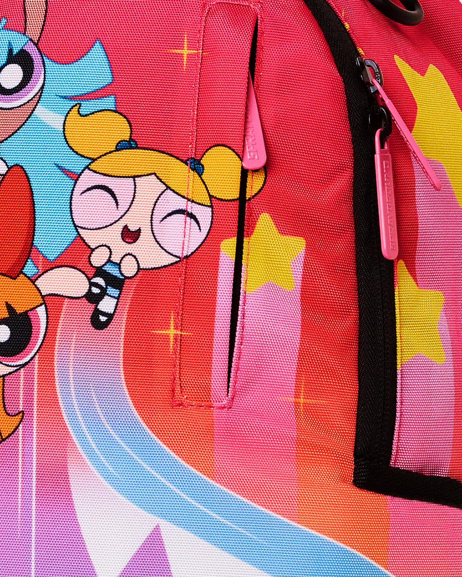 Mochila Sprayground POWER PUFF GIRLS SHARKMOUTH FLYING TRAILS DLXSR BACKPACK Rosado