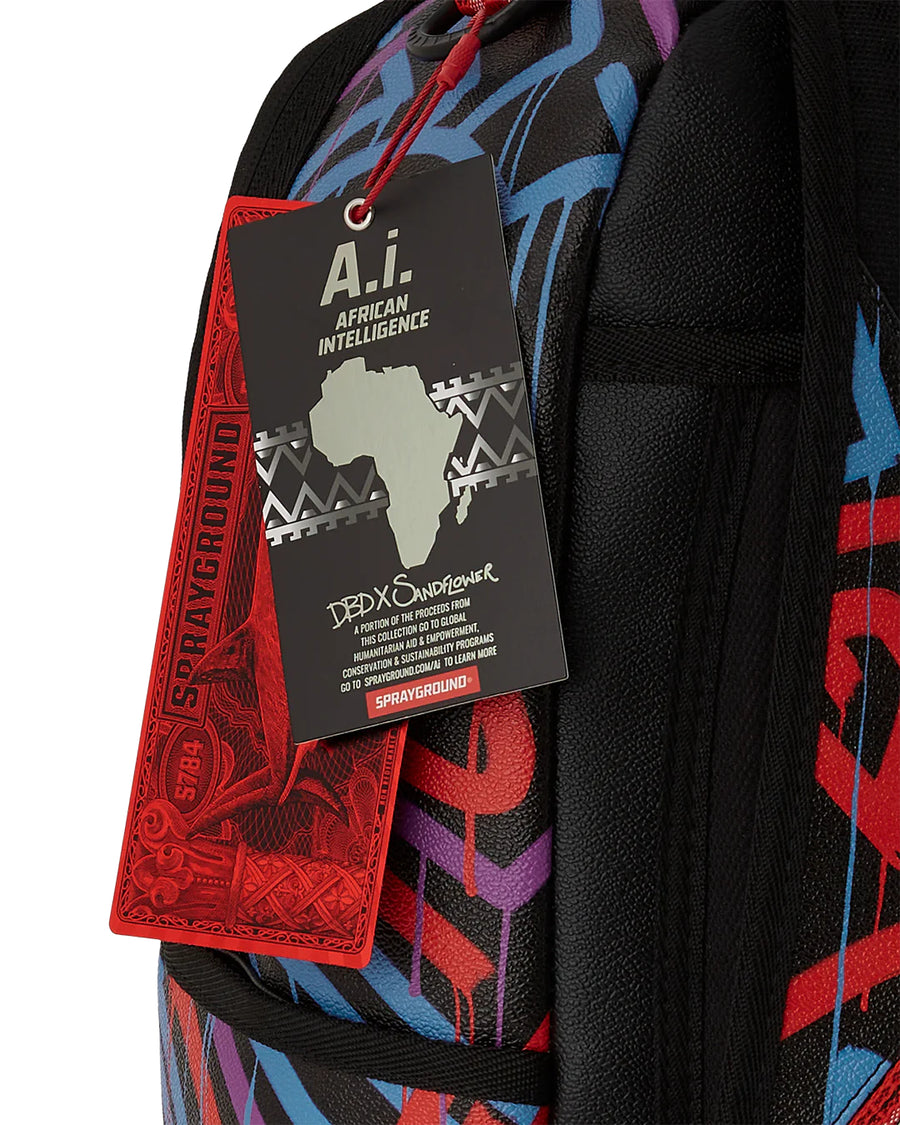 Sprayground Backpack Ai TRIBAL PATTERN DLXSV BACKPACK