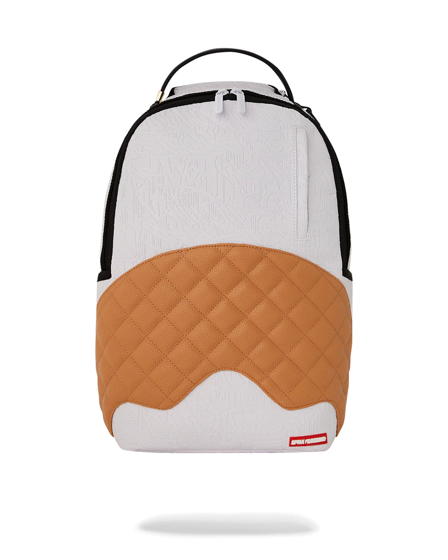 Zaino Sprayground PARIS EMBOSSED COGNAC DLXSV BACKPACK Bianco