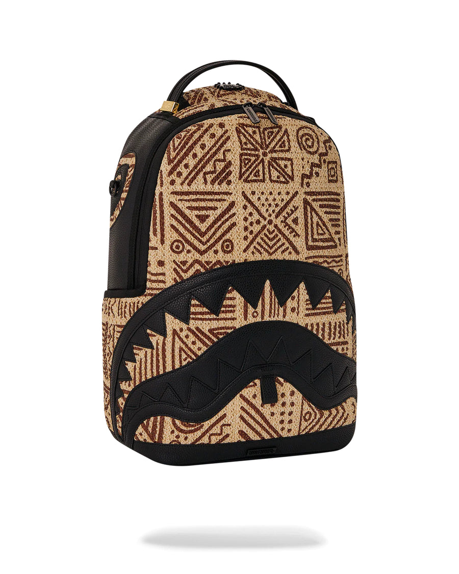 Mochila Sprayground Ai RAFFIA PALM SHARK DLX BACKPACK Marrón