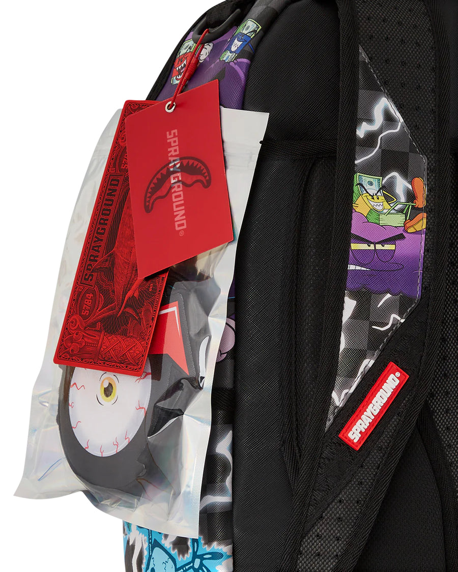 Zaino Sprayground SPLIT MONEY BOYS CRAZY EYES DLX BACKPACK Viola