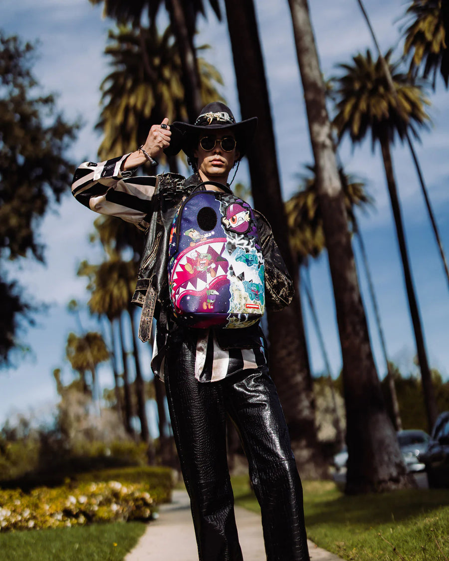 Zaino Sprayground SPLIT MONEY BOYS CRAZY EYES DLX BACKPACK Viola