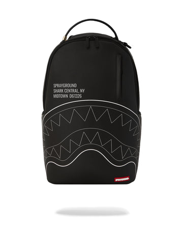 Sprayground Backpack SHARK CENTRAL BLACK OUTLINE DLXSV BACKPACK Black