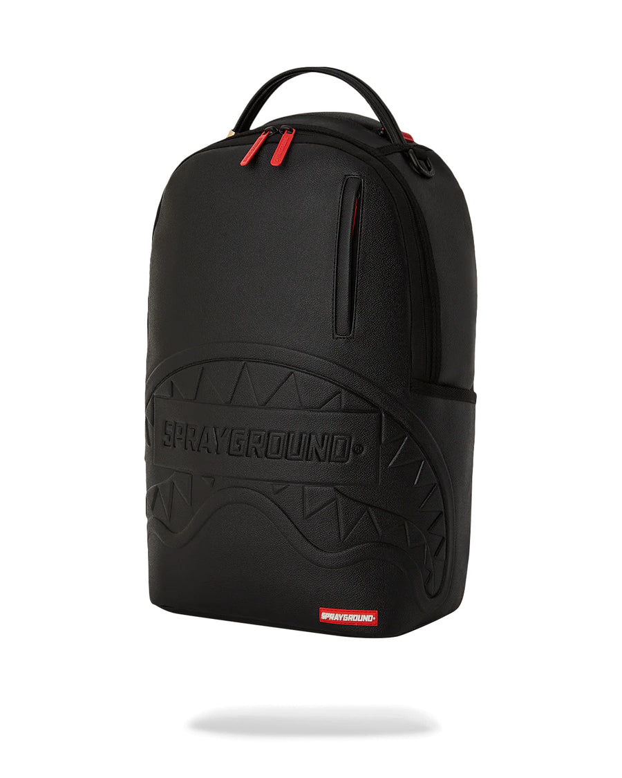 Sprayground Backpack SHARK SMASH LOGO BLACK DLXS EMBOSSED BACKPACK