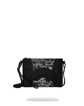 Pochette e beauty Sprayground RACEWAY GRAFFITI CROSSOVER CLUTCH W/ SHOUDLER STRAP Nero