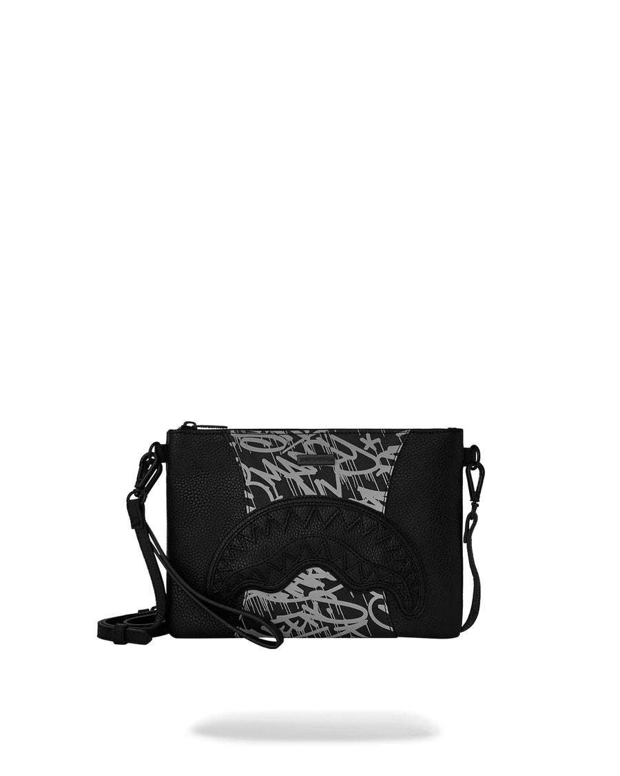 Pochette Sprayground RACEWAY GRAFFITI CROSSOVER CLUTCH W/ SHOUDLER STRAP Negro