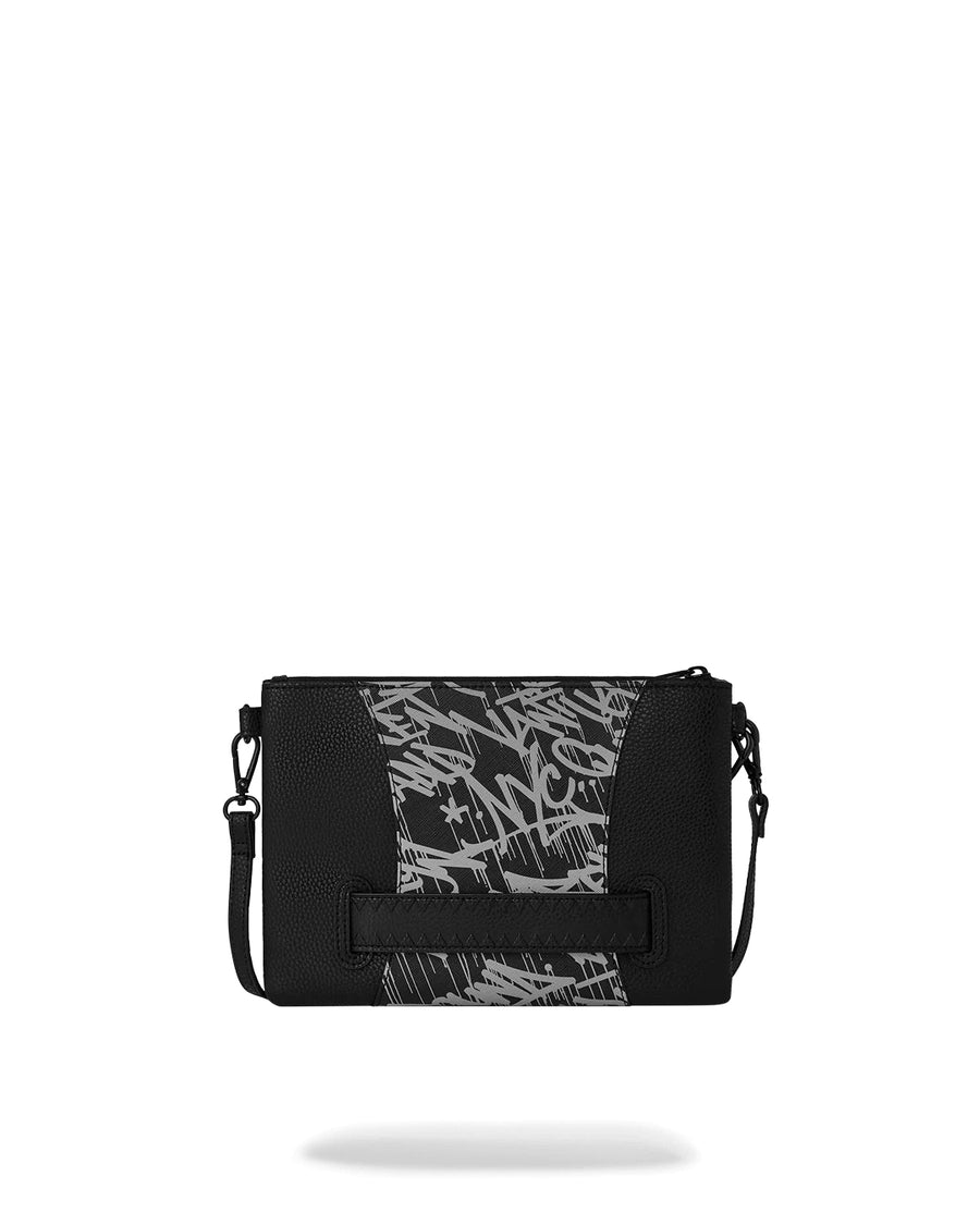 Pochette Sprayground RACEWAY GRAFFITI CROSSOVER CLUTCH W/ SHOUDLER STRAP Negro