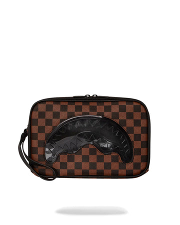 Pochette Sprayground CLEAR RUBBER SHARK TOILETRY BRICK Marron