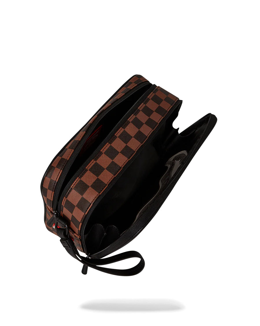 Pochette Sprayground CLEAR RUBBER SHARK TOILETRY BRICK Marron