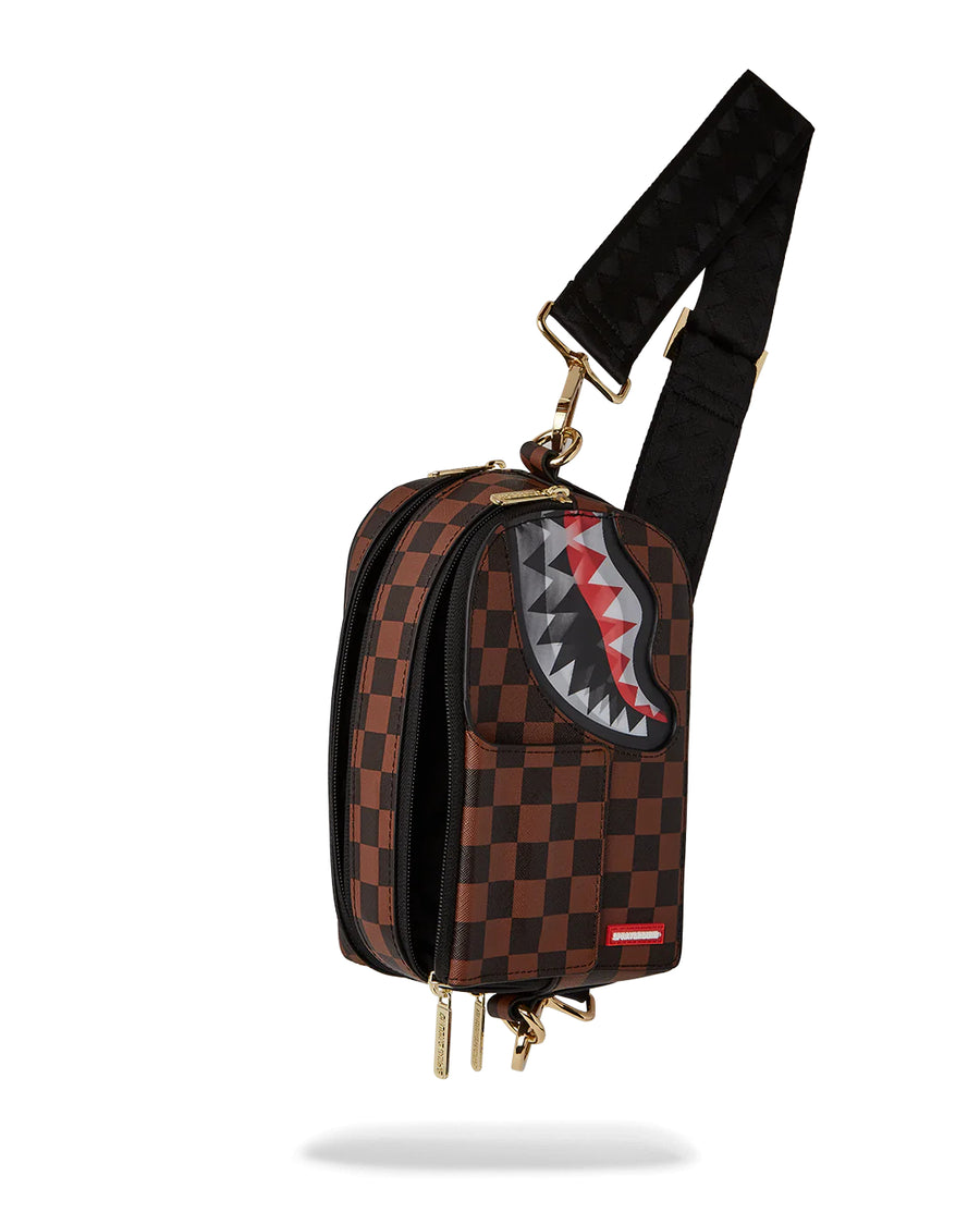 Sac Sprayground SHARKS IN PARIS LENTICULAR CHOMP BACKPACK SLING Marron