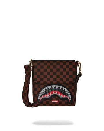 Petit sac Sprayground SHARKS IN PARIS LENTICULAR CHOMP MESSENGER SLING Marron