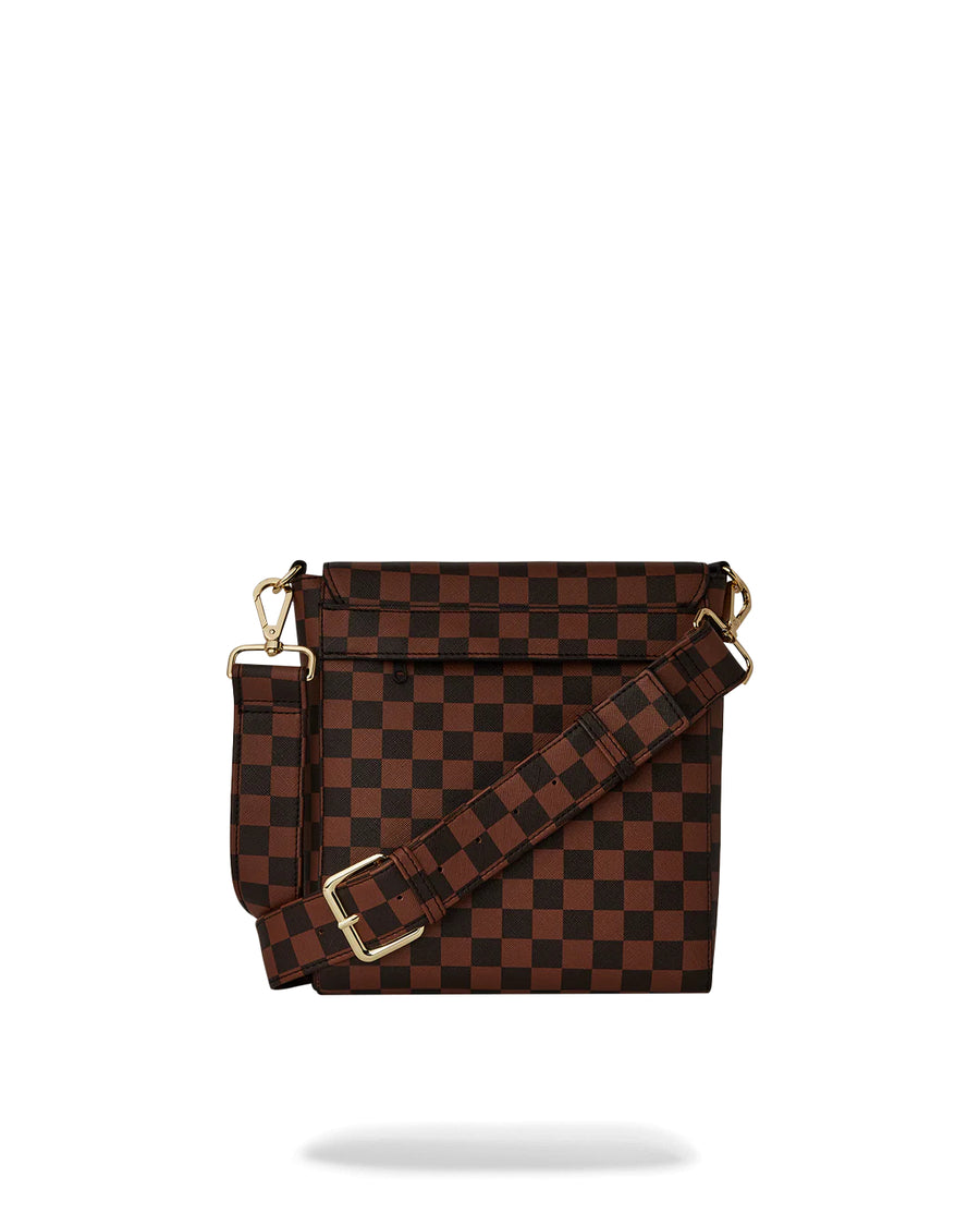 Petit sac Sprayground SHARKS IN PARIS LENTICULAR CHOMP MESSENGER SLING Marron