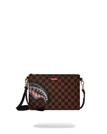 Pochette Sprayground SHARKS IN PARIS LENTICULAR CHOMP CROSSOVER CLUTCH W/ SHOUDLER STRAP Marron