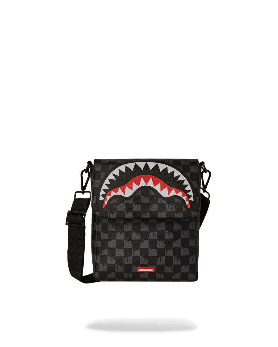 Borsa Sprayground DRIP CHECK MESSENGER SLING Nero