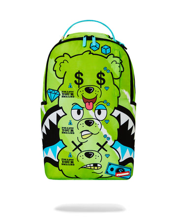 Mochila Sprayground TRIPLE BEAR GREEN DLXSR BACKPACK Negro