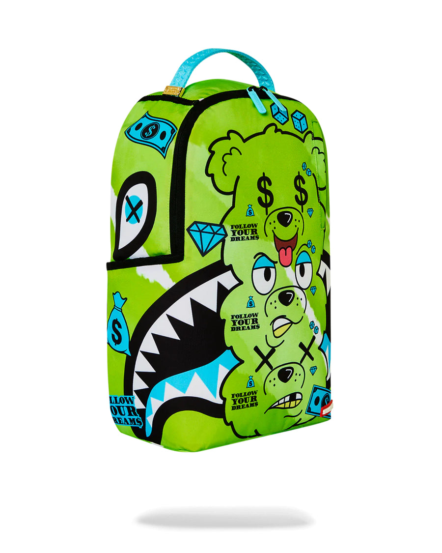 Sprayground Backpack TRIPLE BEAR GREEN DLXSR BACKPACK