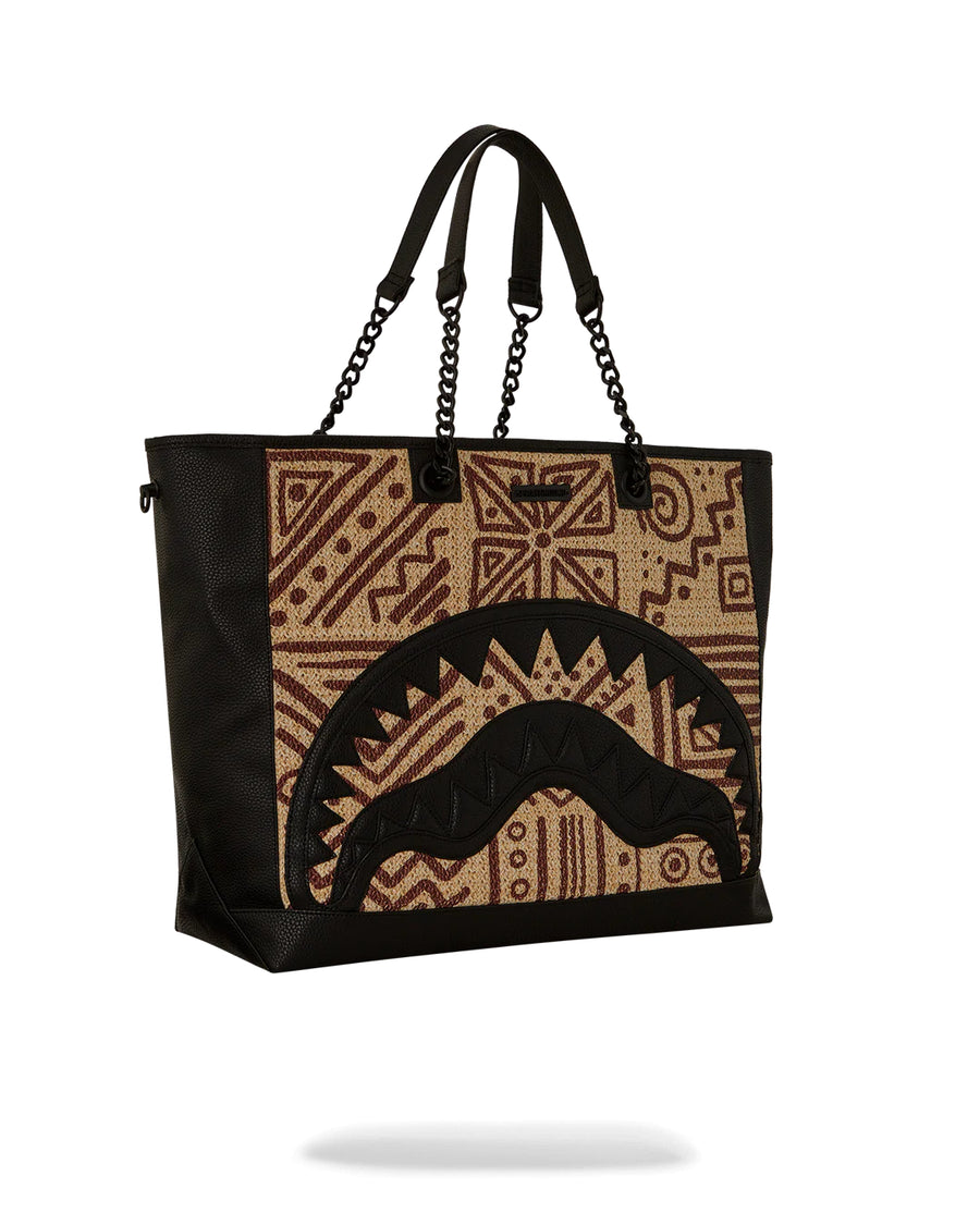 Ai Raffia Palm Shark Luxe Beach Tote