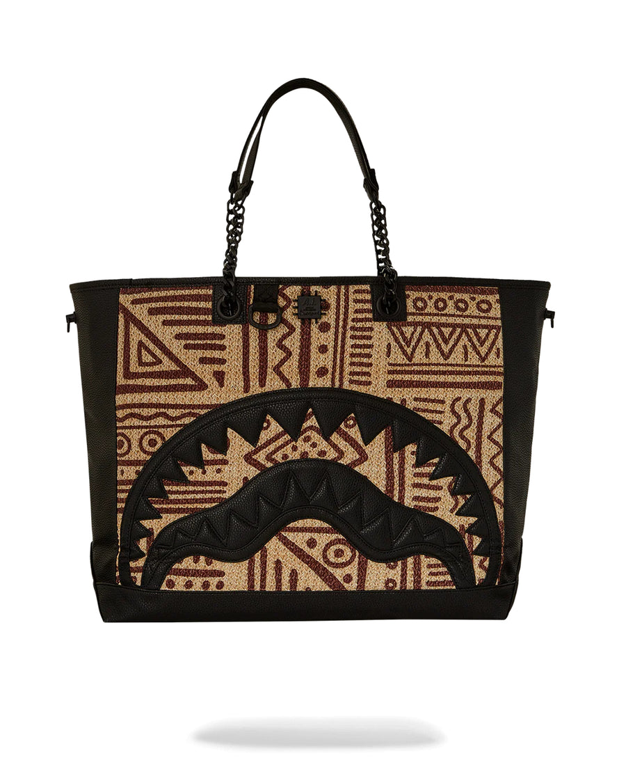 Ai Raffia Palm Shark Luxe Beach Tote