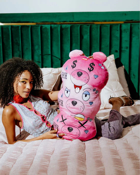 Triple Bear Pink Pillow