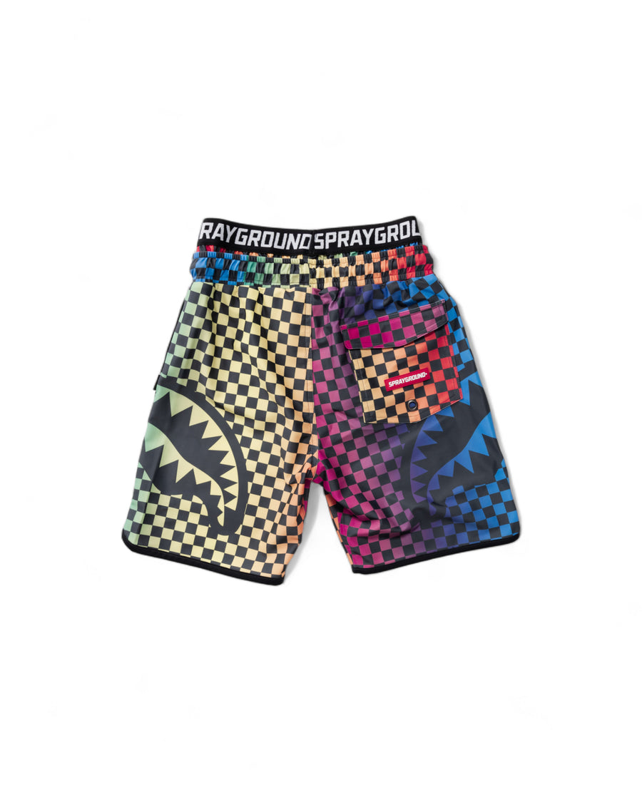 Ragazzo/a - Costumi da bagno Sprayground RAINBOW CHECKERED MIDI Nero