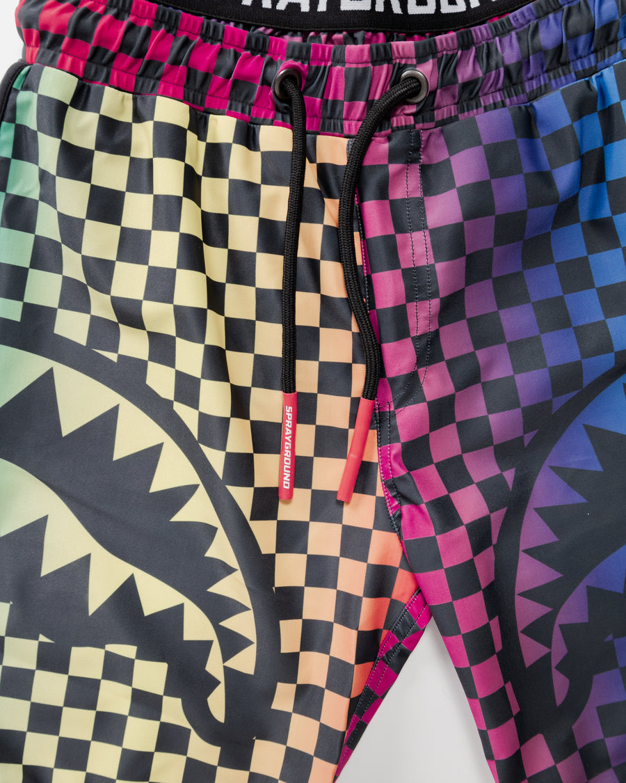 Garçon/Fille - Traje de baño Sprayground RAINBOW CHECKERED MIDI Noir