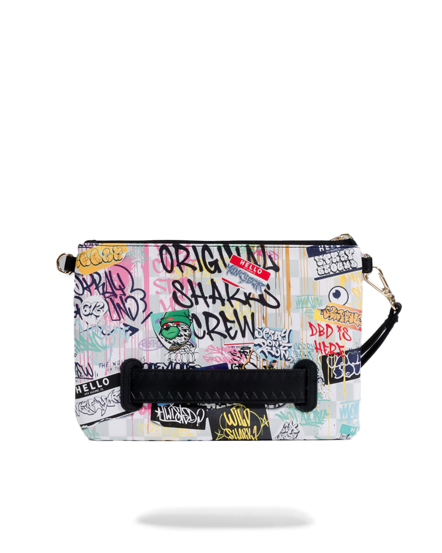 Borsa Sprayground SIP THE RIZZ CREAM CROSS CLUTCH STRAP Bianco