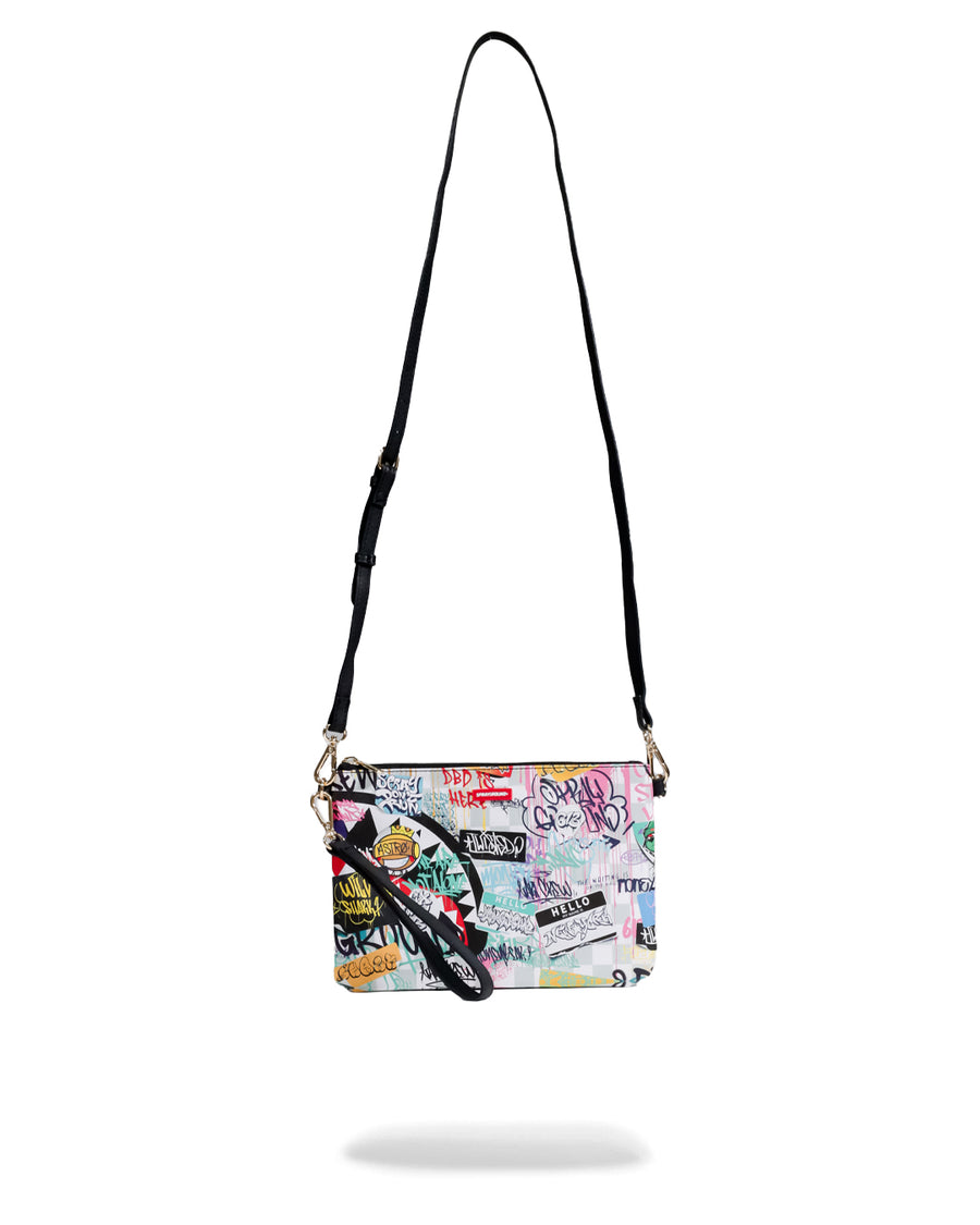 Petit sac Sprayground SIP THE RIZZ CREAM CROSS CLUTCH STRAP Blanc