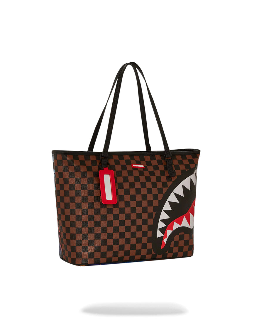 Borsa Sprayground SHARKS IN STICKERS CLASSIC TOTE Marrone