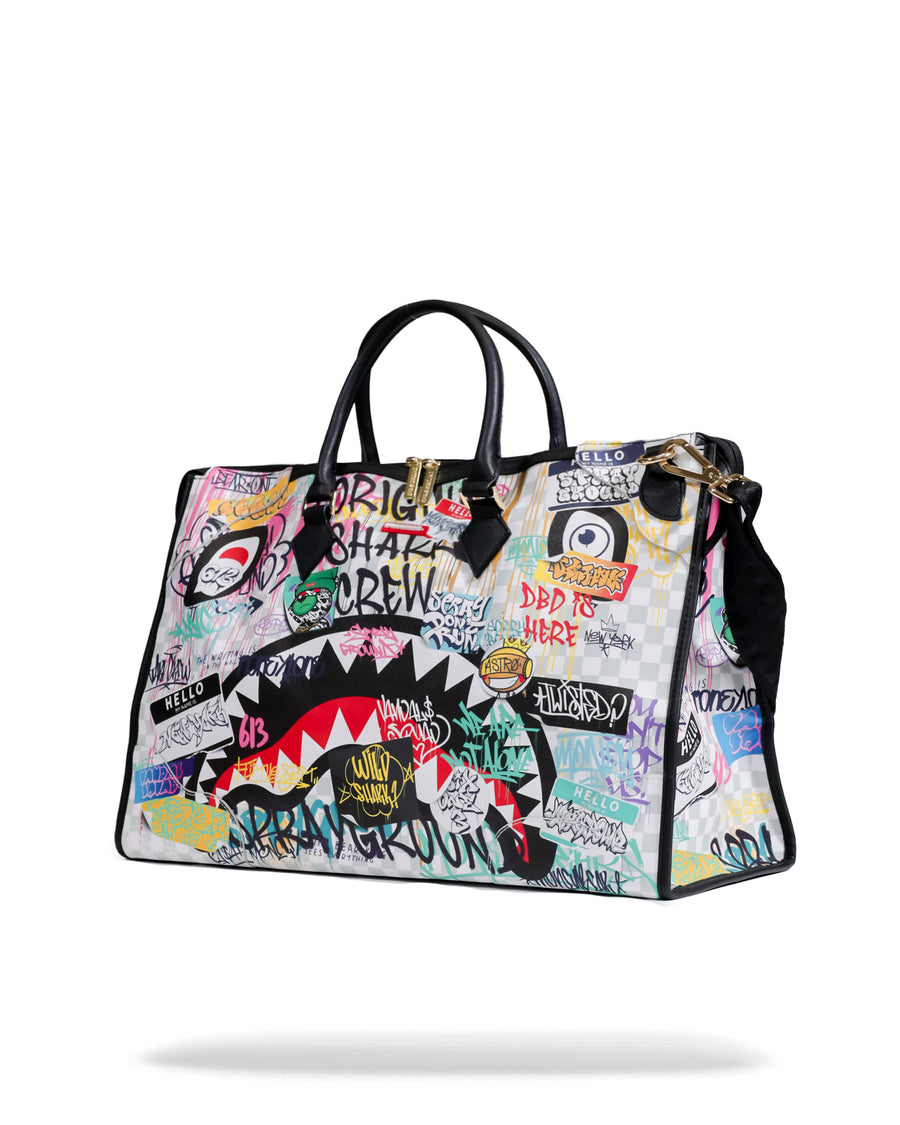 Borsa Sprayground SIP THE RIZZ CREAM PYRAMID DUFFLE Bianco