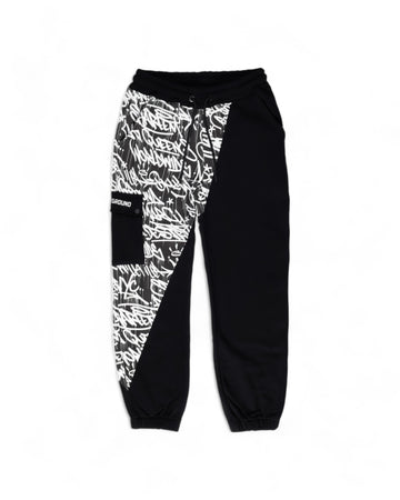 Pantalones deportivos Sprayground DIAG SPLIT MIDNIGHT RACEWAY GRAF PANTS Negro