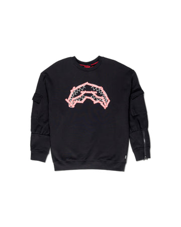 Sprayground Sweatshirt SPRAYGROUND TAPE CREWNECK BLACK