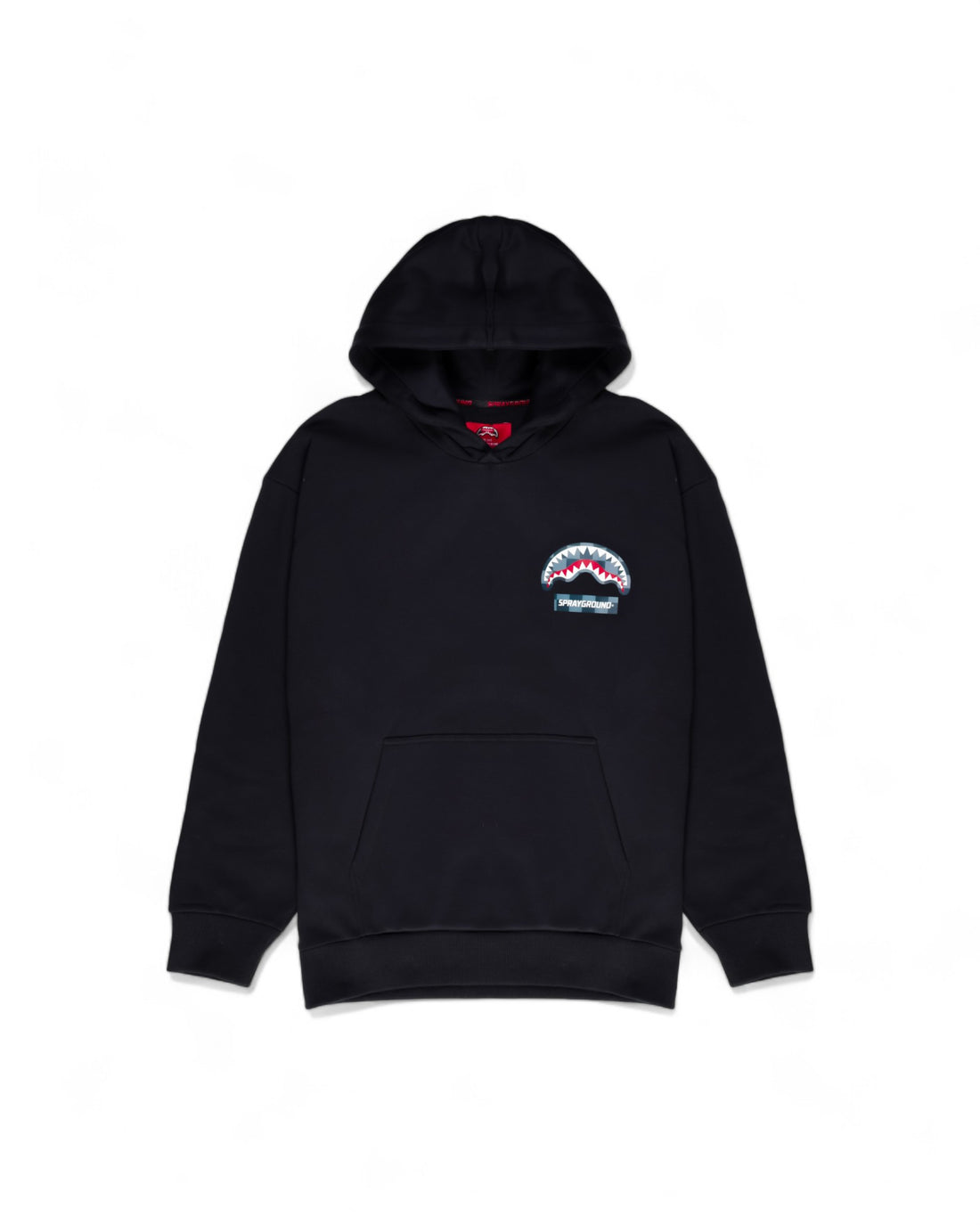 Checkered Shark Hoodie Blk